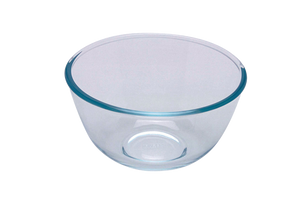 bowl, glass bowl, glass mixing bowl, borosilicate glass, pyrex