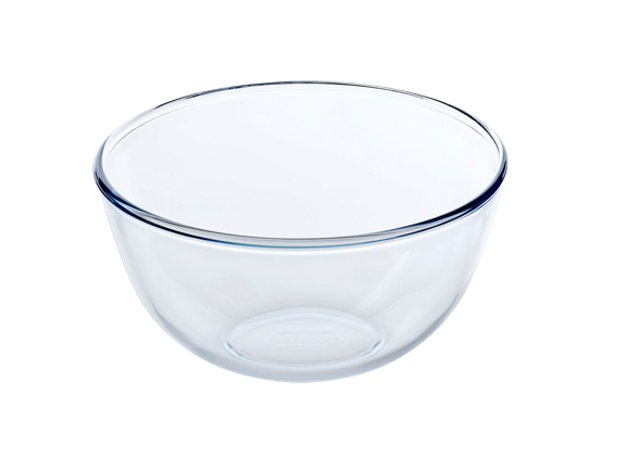 bowl, glass bowl, glass mixing bowl, borosilicate glass, pyrex