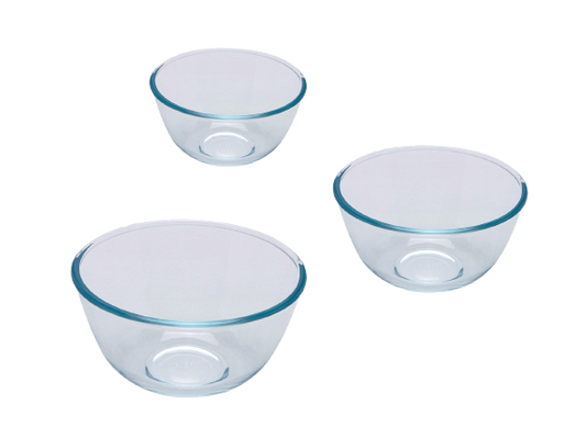 Set of 3 glass mixing bowls 0.5/1/2 L