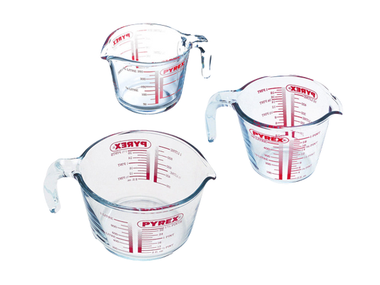 Set of 3 glass measuring jugs - Classic