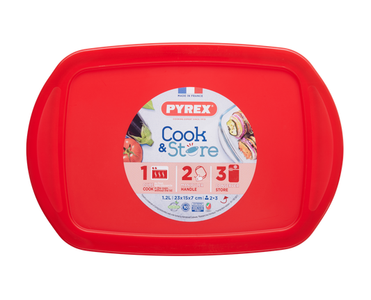 Cook&Store - Rectangular glass storage dish with lid