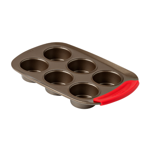 Metal Muffin & Cupcake tray with silicone handle - asimetriA