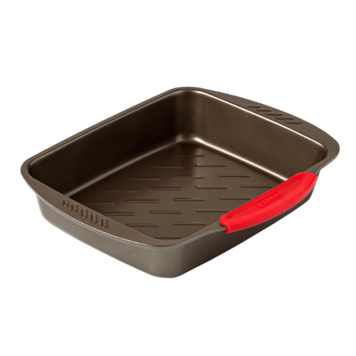 Rectangular metal oven dish with slicone handle - asimetriA