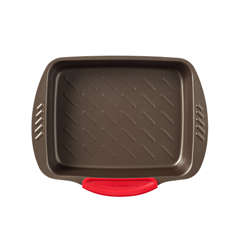Rectangular metal oven dish with slicone handle - asimetriA