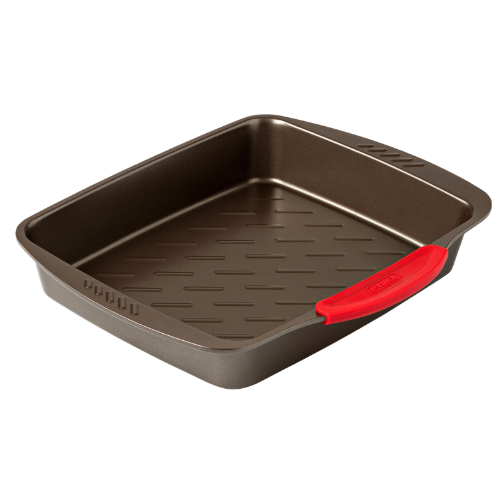 Rectangular metal oven dish with slicone handle - asimetriA