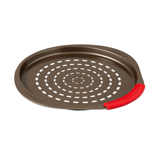 Metal pizza tray with silicone handle - asimetriA