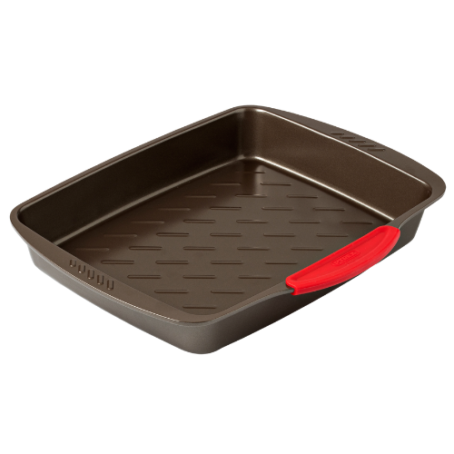 Rectangular metal oven dish with slicone handle - asimetriA