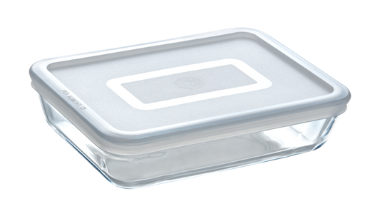 Food storage box with lid, borosilicate glass, ultra resistant