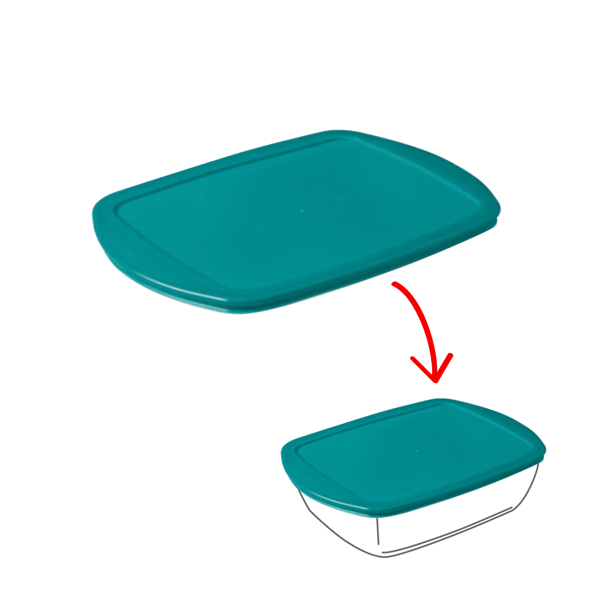 Cook&Store - Peacock green rectangular replacement lid