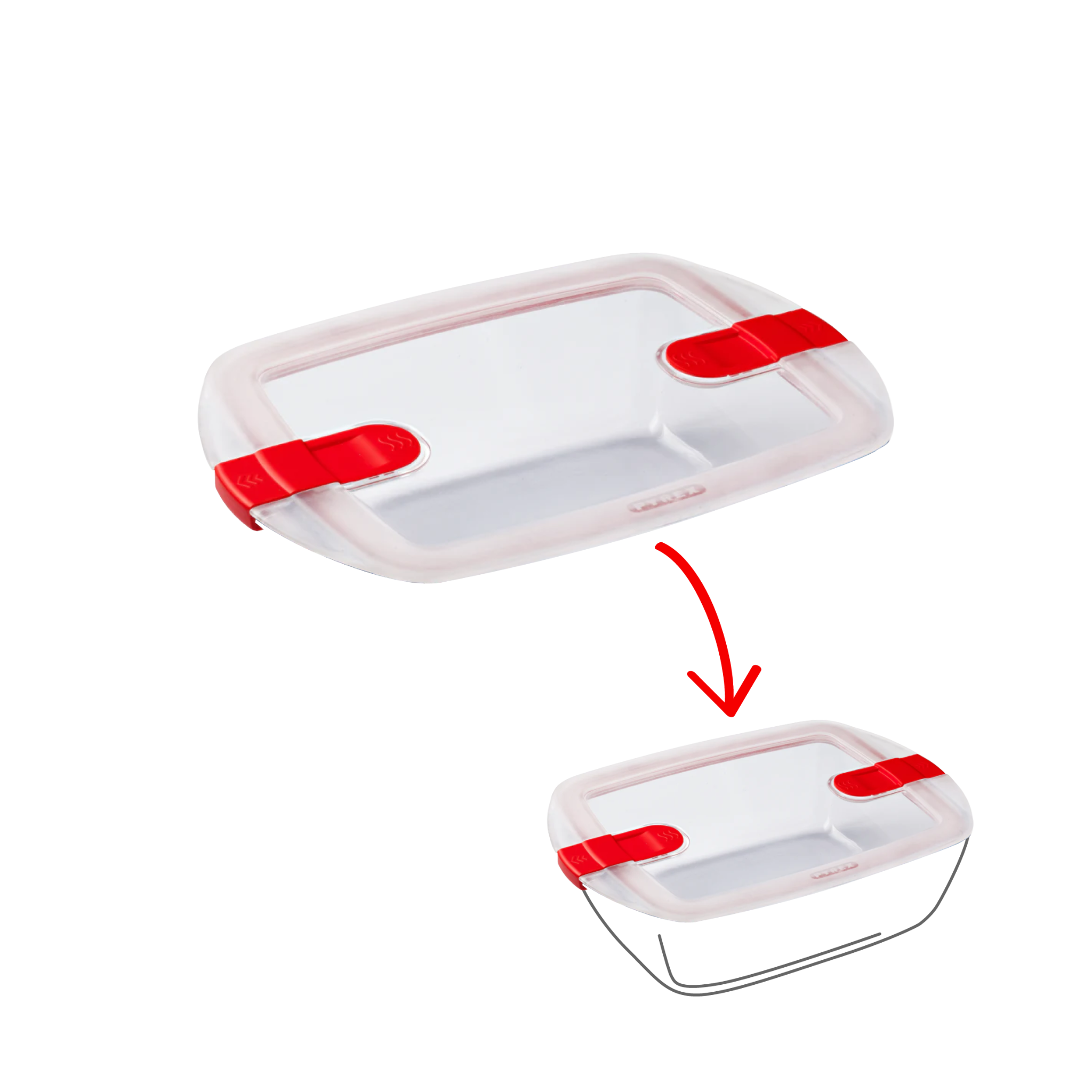 Cook&Heat - Rectangular replacement lid with steam valves