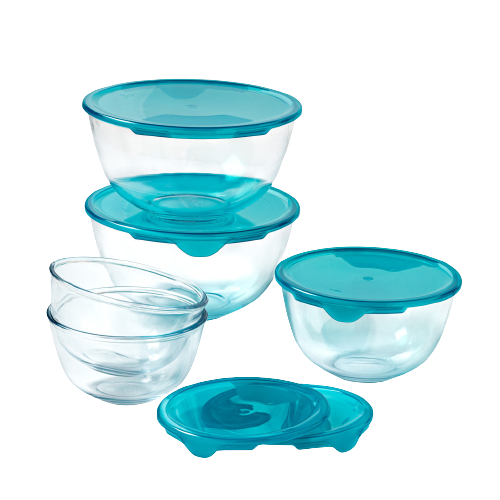 Set of 5 bowls with lid