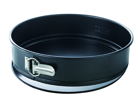 Black metal hinged mould.