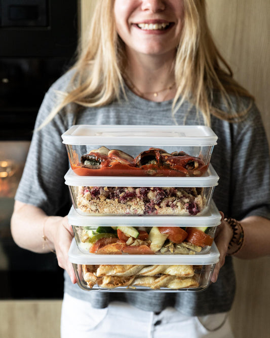 Set of 3 rectangular glass storage dishes with lid - Cook & Freeze