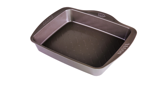 Rectangular metal oven dish with easy grip - asimetriA