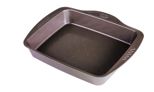 Rectangular metal oven dish with easy grip - asimetriA