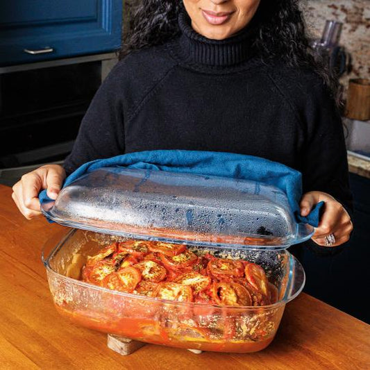 Large rectangular glass casserole dish