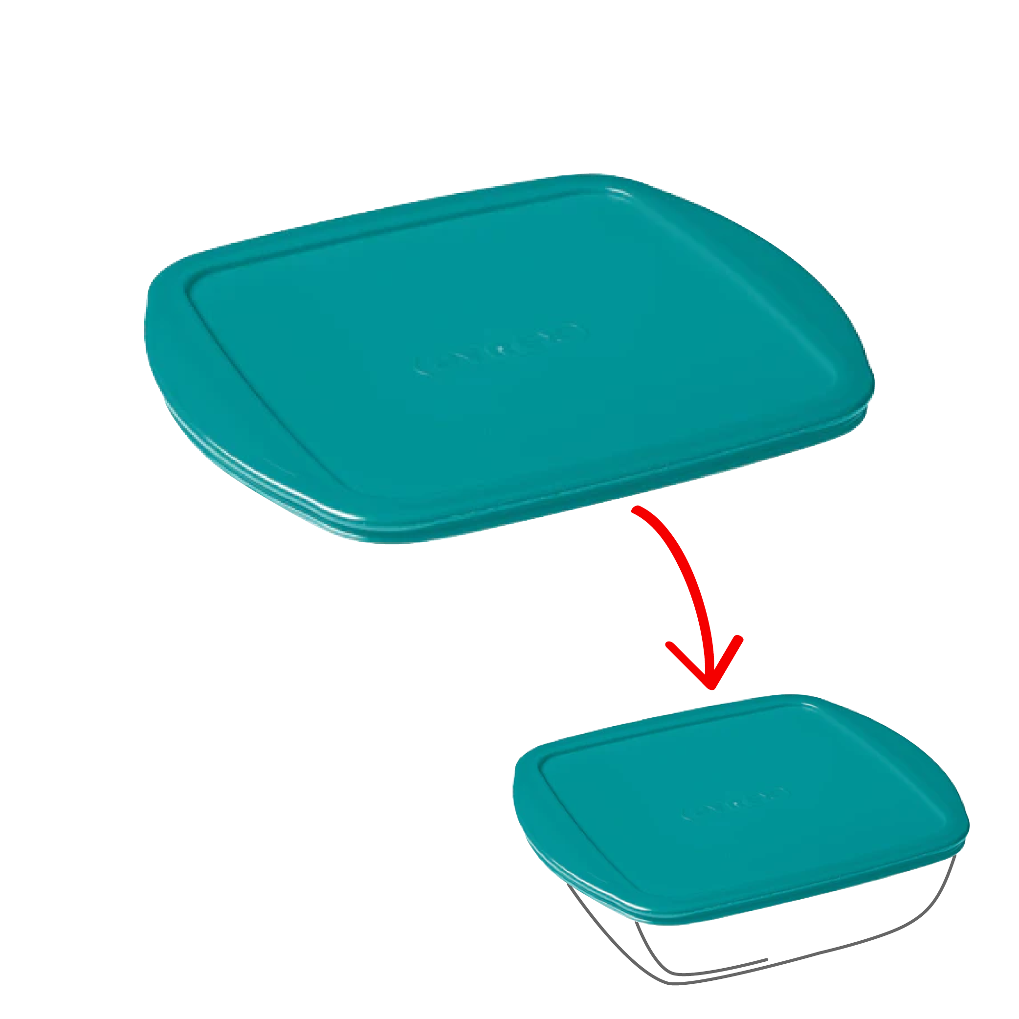 Cook&Store - Peacock green square replacement lid