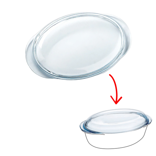 Replacement lid - Large size oval glass casserole dish.