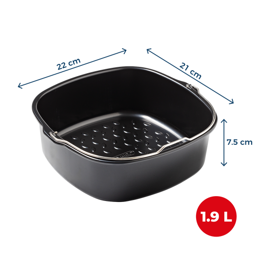 Square air fryer metal dish