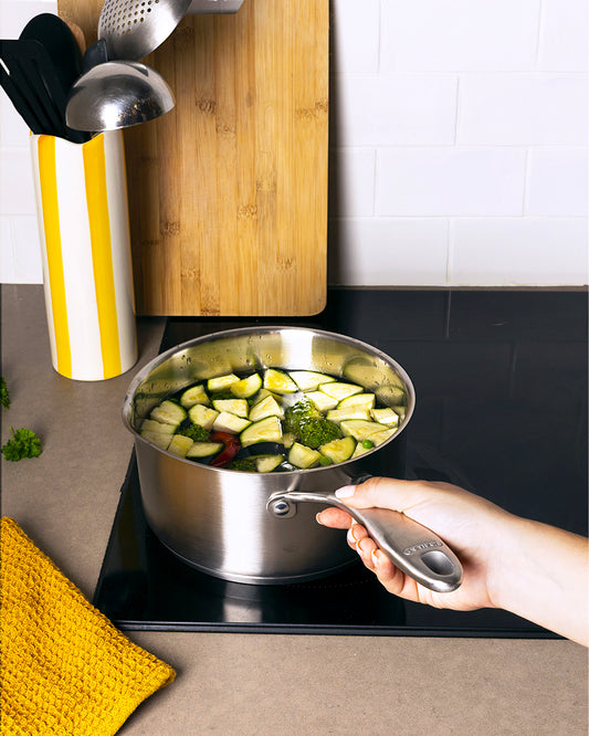 Stainless steel saucepan with lid fixed handle - Infinity