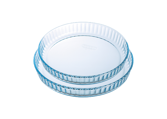 Glass baking dish, tart tin, set of 2 tart tins, tart dish, pyrex , borosilicate glass