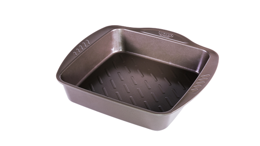 Square metal oven dish with easy grip 24x24 cm - asimetriA