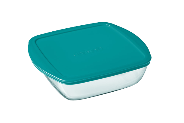 Cook & Store - Square glass dish with duck blue lid - Cook & Store
