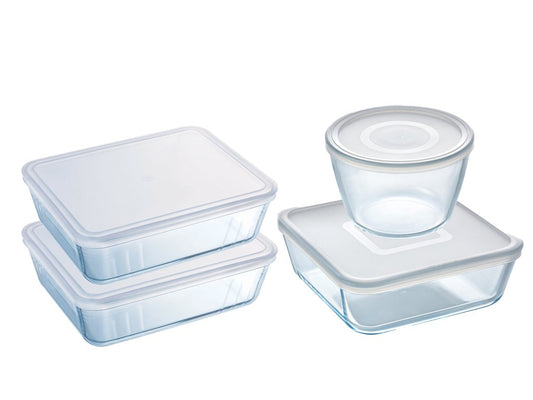 Cook & Freeze – Set of 4 glass freezer‑safe containers for batch cooking