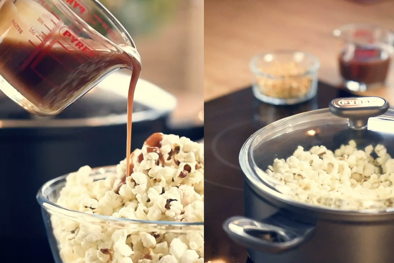 Popcorn with a Salted Butterscotch Sauce