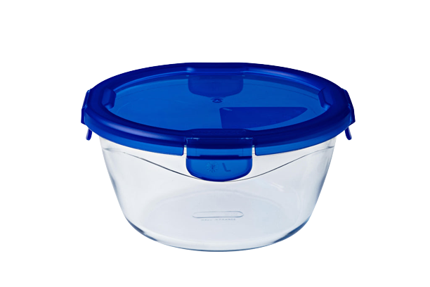 Cook&Go - Round glass storage container with waterproof lid