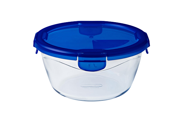 Cook&Go - Round glass storage container with waterproof lid
