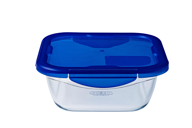 Square glass dish with waterproof lid - Cook & Go