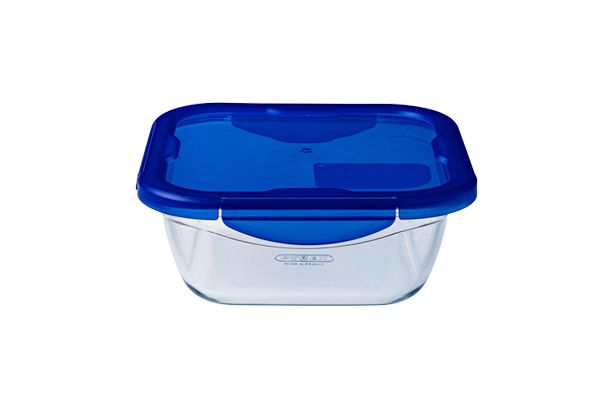 Square glass dish with waterproof lid - Cook & Go