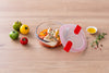 Round glass dish with steam valve lid - Cook & Heat