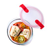 Round glass dish with steam valve lid - Cook & Heat