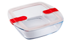 Square glass dish with steam valve lid - Cook & Heat