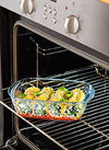 Rectangular glass dish with steam valve lid - Cook & Heat