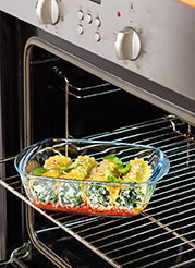 Rectangular glass dish with steam valve lid - Cook & Heat