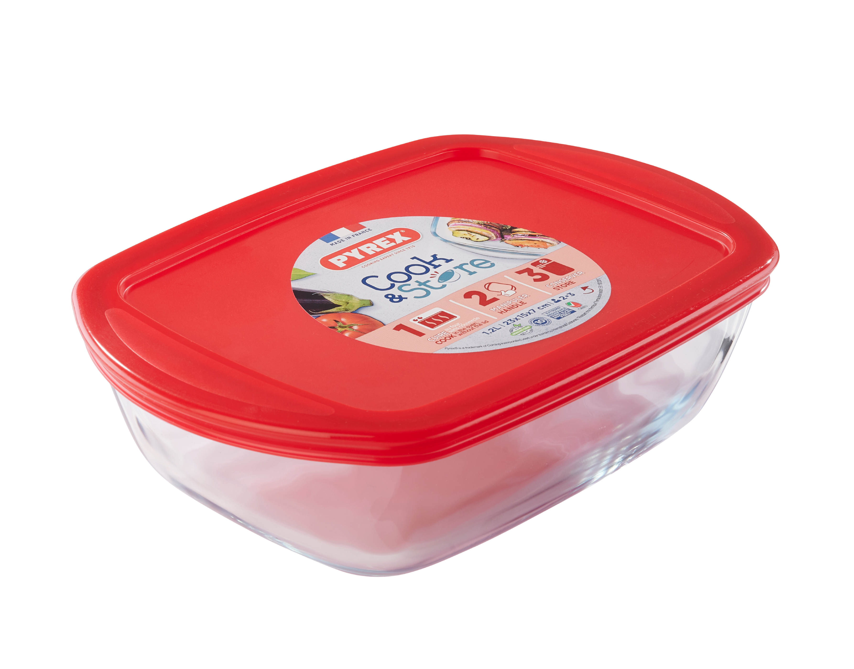 Cook&Store - Rectangular glass storage dish with lid