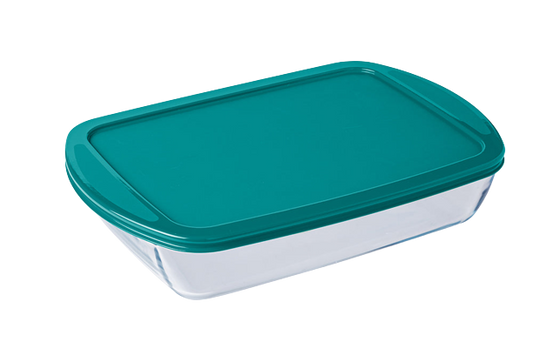 Rectangular glass family oven dish with lid for 6/8 people - Cook&Store