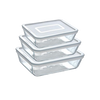 Storage box, food storage box, storage box with lid, pyrex, glass storage box, glass food storage box with lid, borosilicate glass, set of 3