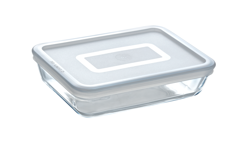 Cook & Freeze - Rectangular glass dish with special freezer lid compatible air fryer