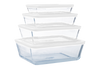 Cook&Freeze - Set of 4 rectangular glass storage dishes with lid