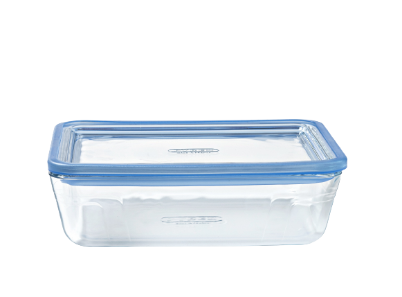 Zero Plastic - Set of 3 storage rectangular glass dish with glass lid 1.5L