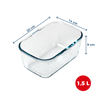 Glass airfryer dish with removable handle