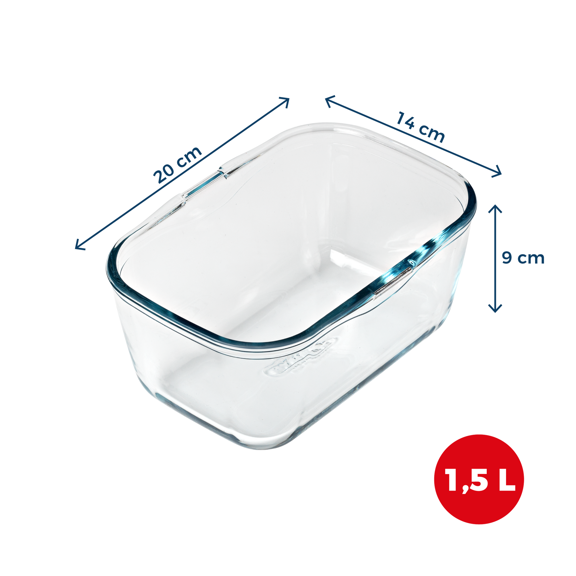 Glass airfryer dish with removable handle