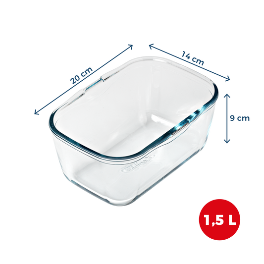 Glass airfryer dish with removable handle