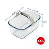 Glass airfryer dish with removable handle