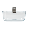 Glass airfryer dish with removable handle