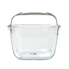 Glass airfryer dish with removable handle